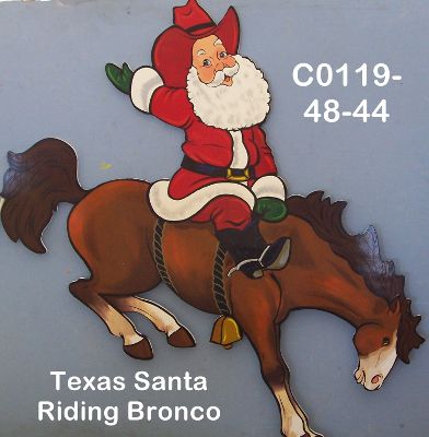 C0119Texas Santa Riding Bronco